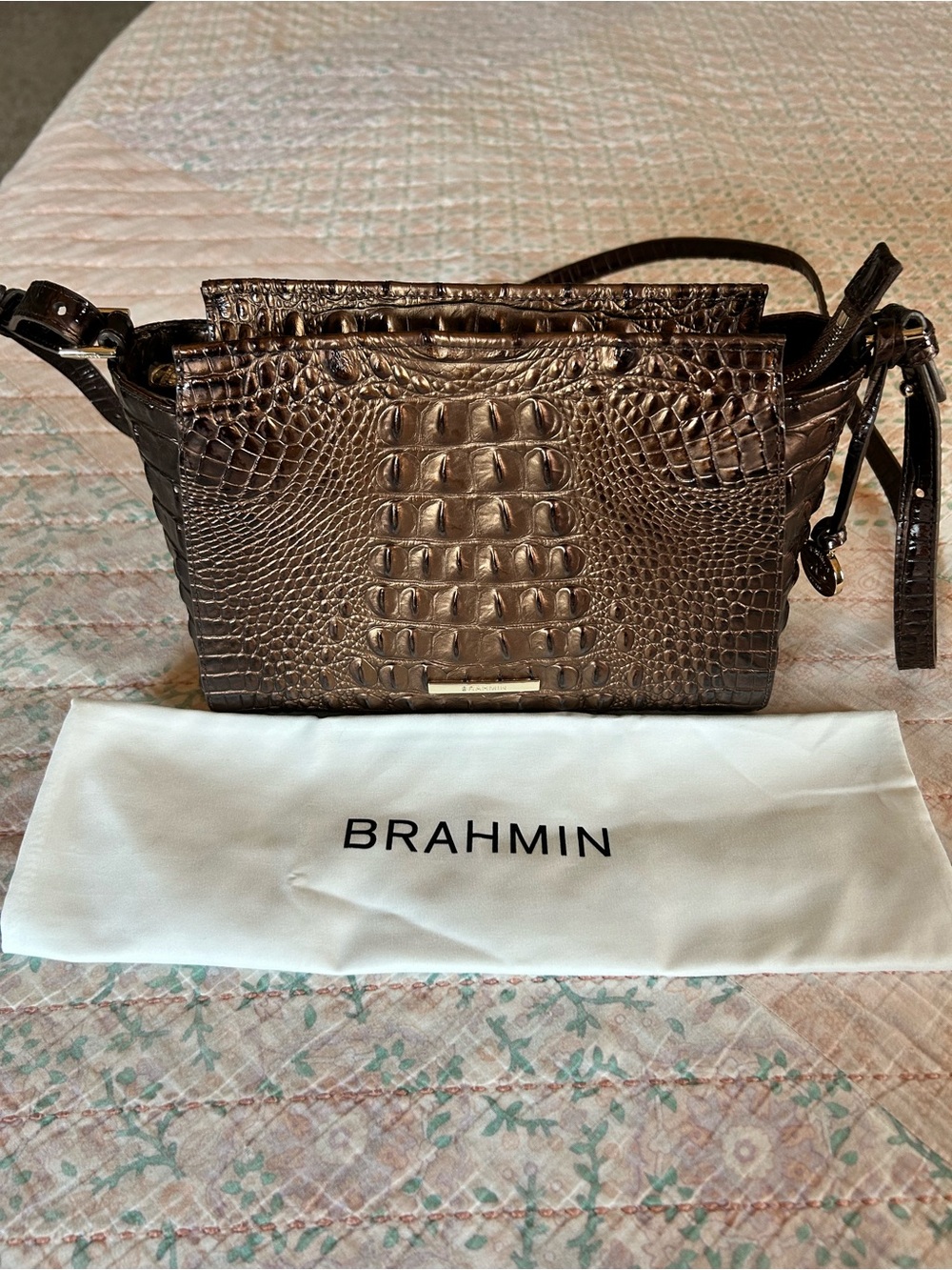 EUC Brahmin Hillary Ganache Ombré Melbourne Leather, Chocolate Brown  Gorgeous!